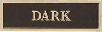 A sign that says dark on it.