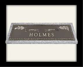 A close up of the holmes name plaque